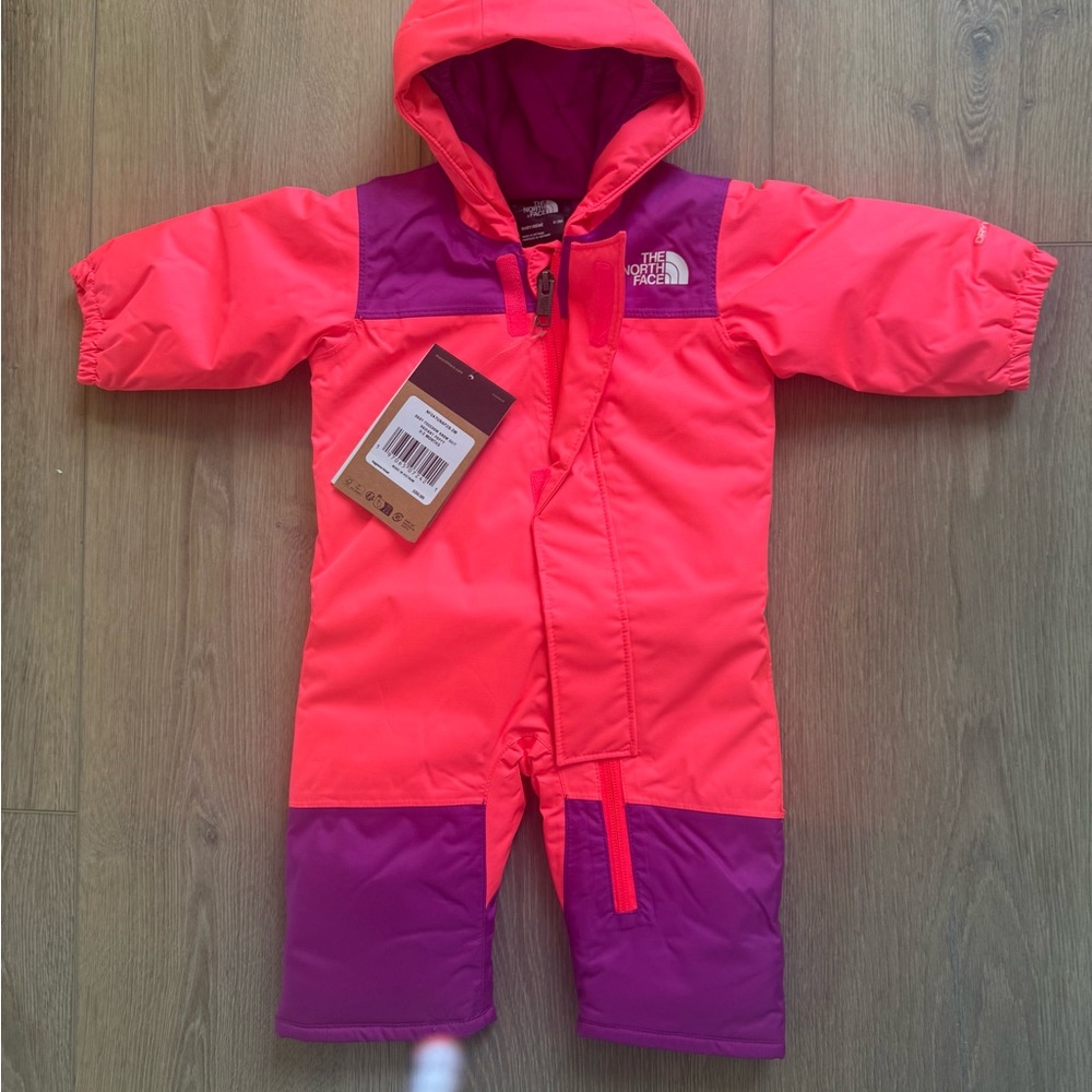 The North Face Neon Pink and Purple Snowsuit
